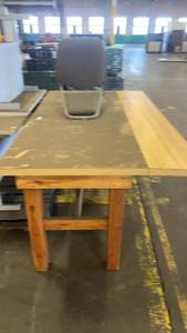 lot 760 image: Large Wooden Work Table with Sturdy Frame