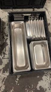 lot 773 image: Set of Stainless Steel Steam Table Food Pans Assorted Sizes