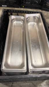 lot 775 image: Set of Long Stainless Steel Steam Table Pans