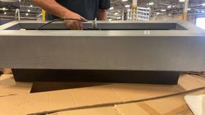 lot 801 image: Faux Zinc and Stainless Steel Electric Fireplace Base 47.5in