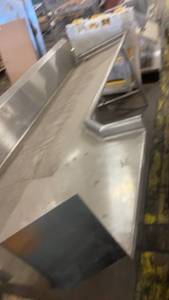 lot 812 image: Industrial Stainless Steel Angled Prep Table