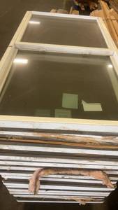 lot 822 image: Pallet of 13 Used Double Hung Windows 61x33 Inches