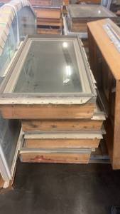 lot 831 image: Set of 4 Double-Pane Aluminum Windows with Wood Frames