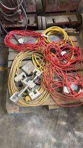 lot 459 image: Assorted Industrial Extension Cords and Power Boxes