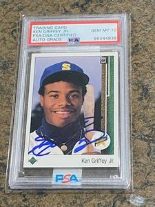 lot 5 image: Ken Griffey Jr. Rookie Auto 1989 Upper Deck  #1 PSA Grade Gem Mint 10 - Seattle Mariners Baseball Card