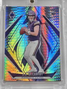 lot 16 image: J.J. McCarthy Rookie 2024 Panini Phoenix Holo #185 - Minnesota Vikings Football Card