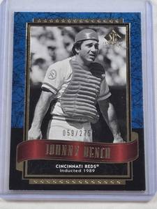 lot 23 image: Johnny Bench 2003 Upper Deck SP Century Legends #67 and Numbered 59275 - Cincinnati Reds Vintage Baseball Card