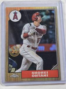 lot 30 image: Shohei Ohtani 2022 Topps Chrome Refractor #87BC-2 - Los Angeles Angels Baseball Card
