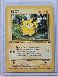lot 50 image: 1st Edition Pikachu 1999 Pokemon Base Set 1999 #6064 Trading Card