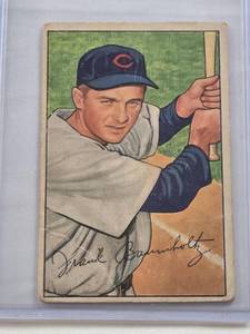 lot 59 image: Frank Baumholtz 1952 Bowman #195 - Chicago Cubs Vintage Baseball Card
