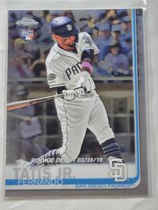 lot 78 image: Fernando Tatis Jr. Rookie 2019 Topps Chrome #54 - San Diego Padres Baseball Card