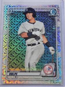 lot 84 image: Anthony Volpe 2020 Bowman 1st Chrome Mojo Refractor #BCP-139 - New York Yankees Baseball Card