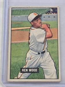 lot 85 image: Ken Wood 1951 Bowman #209 - St. Louis Browns Vintage Baseball Card