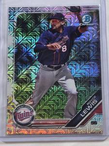 lot 97 image: Royce Lewis 2019 Bowman Chrome Mojo Refractor #BCP-103 - Minnesota Twins Baseball Card