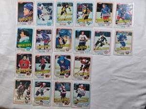 lot 99 image: Lot of 20 Vintage Topps Hockey Cards from 1981 with Dave Maloney, Anders Hedberg, Greg Millen, Peter Lee, Paul Gardner, Mike Palmateer, Ken Morrow, Ulf Nilsson, Don Maloney and More