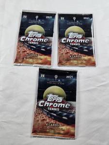 lot 108 image: Lot of 3 Unopened 2021 Topps Chrome Tennis Card Packs