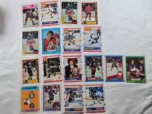 lot 111 image: Lot of 18 Vintage NHL Hockey Cards from Mostly the 80s Featuring Wayne Gretzky, Mark Messier, and Mario Lemieux and More
