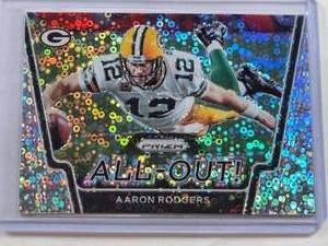 lot 113 image: Aaron Rodgers 2020 Panini Prizm Disco Prism SP #4 - Green Bay Packers Football Card