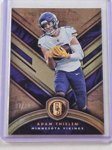 lot 129 image: Adam Thielen 2019 Panini Gold Standard Gold Foil #41 and Numbered 9799 - Minnesota Vikings Football Card
