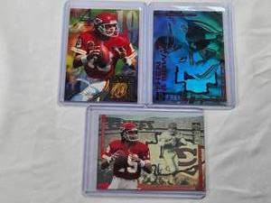 lot 132 image: Lot of 3 Joe Montana Cards, One with Len Dawson