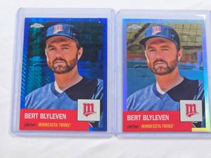 lot 150 image: Lot of 2 Bert Blyleven Topps Chrome Refractors 2022 #343 - Minnesota Twins Baseball Cards