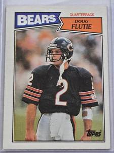 lot 160 image: Doug Flutie Rookie 1987 Topps #45 - Chicago Bears Football Card Vintage