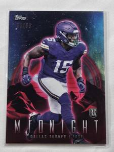 lot 184 image: Dallas Turner Rookie 2024 Topps Midnight Refractor #59 and Numbered 5699 - Minnesota Football Card