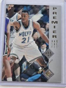 lot 187 image: Kevin Garnett Rookie 1996 Upper Deck Premier Prospects Foil #169 - Minnesota Timberwolves Basketball Card