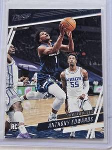 lot 189 image: Anthony Edwards Rookie 2020-21 Panini Chronicles Prestige #58 - Minnesota Timberwolves Basketball Card