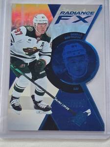lot 192 image: Kirill Kaprizov 2023-24 Upper Deck SPx Radiance FX Blue Die Cut #RFX-50 and Numbered 2299 - Minnesota Wild Hockey Card
