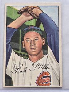 lot 193 image: Frank Hiller 1952 Bowman #114 - Cincinnati Reds Vintage Baseball Card