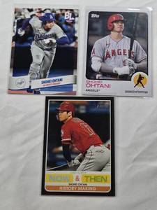 lot 196 image: Lot of 3 Shohei Ohtani Cards Including Topps Heritage Now & Then