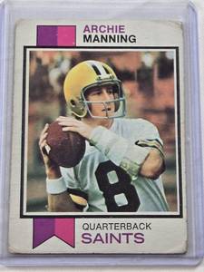 lot 200 image: Archie Manning 1973 Topps #125 - New Orleans Saints Vintage Football Card