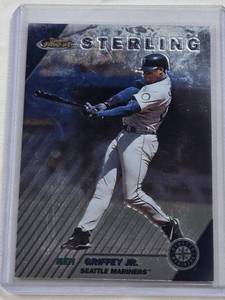 lot 204 image: Ken Griffey Jr. 1999 Topps Finest Sterling #256 - Seattle Mariners Baseball Card