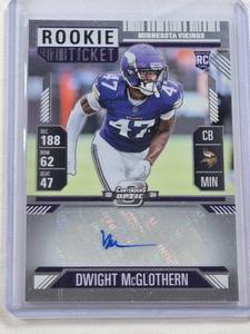 lot 208 image: Dwight McGlothern Rookie Auto 2024 Panini Contenders Optic Auto #170 - Minnesota Vikings Football Card