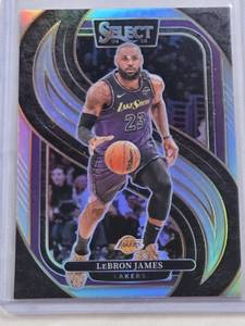lot 217 image: LeBron James 2024-25 Panini Select Silver Holo Prizm #111 - Los Angeles Lakers Basketball Card