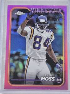 lot 219 image: Randy Moss 2024 Topps Chrome Refractor #112 - Minnesota Vikings Football Card