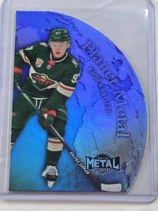 lot 220 image: Kirill Kaprizov 2021-22 Skybox Metal Universe Planet Metal Foil Die Cut #PM-6 - Minnesota Wild Hockey Card