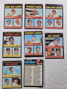 lot 222 image: Lot of 8 Vintage Baseball Cards Featuring 1970 National League and American League Leaders