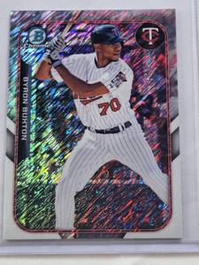 lot 223 image: Byron Buxton Mini SP Rookie 2015 Topps Chrome Shimmer #FFM-BB - Minnesota Twins Baseball Card