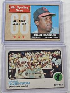 lot 230 image: Lot of 2 Frank Robinson Baseball Cards Including The Sporting News All-Star #373 and 1973 Topps #175