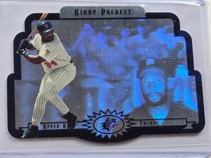 lot 231 image: Kirby Puckett 1996 Upper Deck SPx Holo Die-Cut #36 - Minnesota Twins Baseball Card