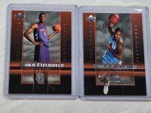 lot 236 image: Lot of 2 2004 Upper Deck Rookie Exclusive Cards Chris Bosh #4 and Carmelo Anthony #3