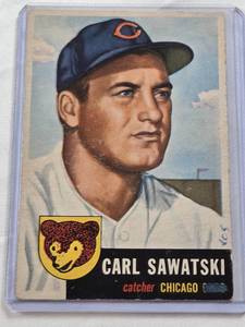lot 237 image: Carl Sawatski 1953 Topps #202 - Chicago Cubs Vintage Baseball Card