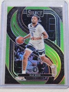 lot 248 image: Naz Reid 2024-25 Panini Select Green Prizm #132 and Numbered 2075 - Minnesota Timberwolves Basketball Card