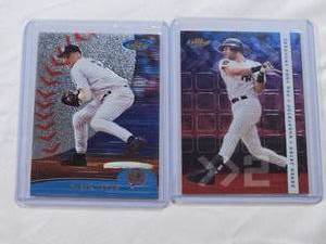 lot 252 image: Lot of 2 Derek Jeter Topps Finest Baseball Cards 2000 & 2002