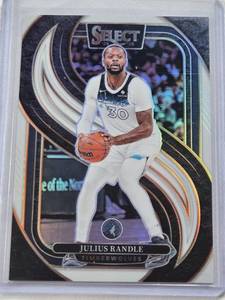 lot 259 image: Julius Randle 2024-25 Panini Select Silver Holo Prizm #129 and Numbered 51149 - Minnesota Timberwolves Basketball Card