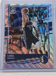 lot 272 image: Luka Doncic 2020-21 Panini Donruss Optic Wave Refractor Prizm #86 - Dallas Mavericks Basketball Card
