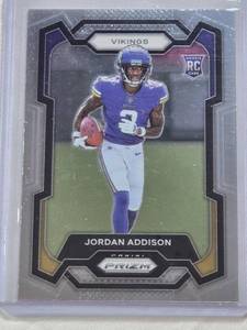 lot 279 image: Jordan Addison Rookie 2023 Panini Prizm #368 - Minnesota Vikings Football Card