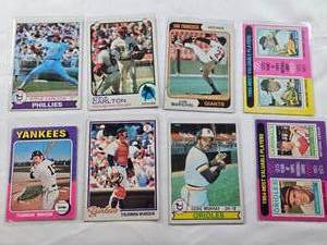 lot 284 image: Lot of 8 Vintage Baseball Cards from the 1970s & 60s with Steve Carlton, Thurman Munson, Juan Marichal, Eddie Murray, and 1960s MVP Cards